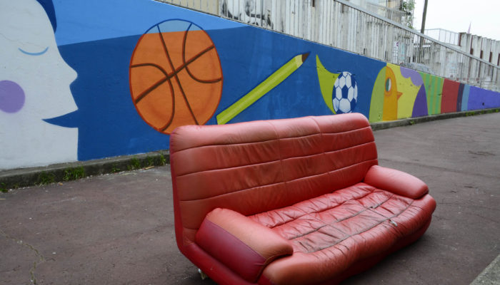 sofa in the street